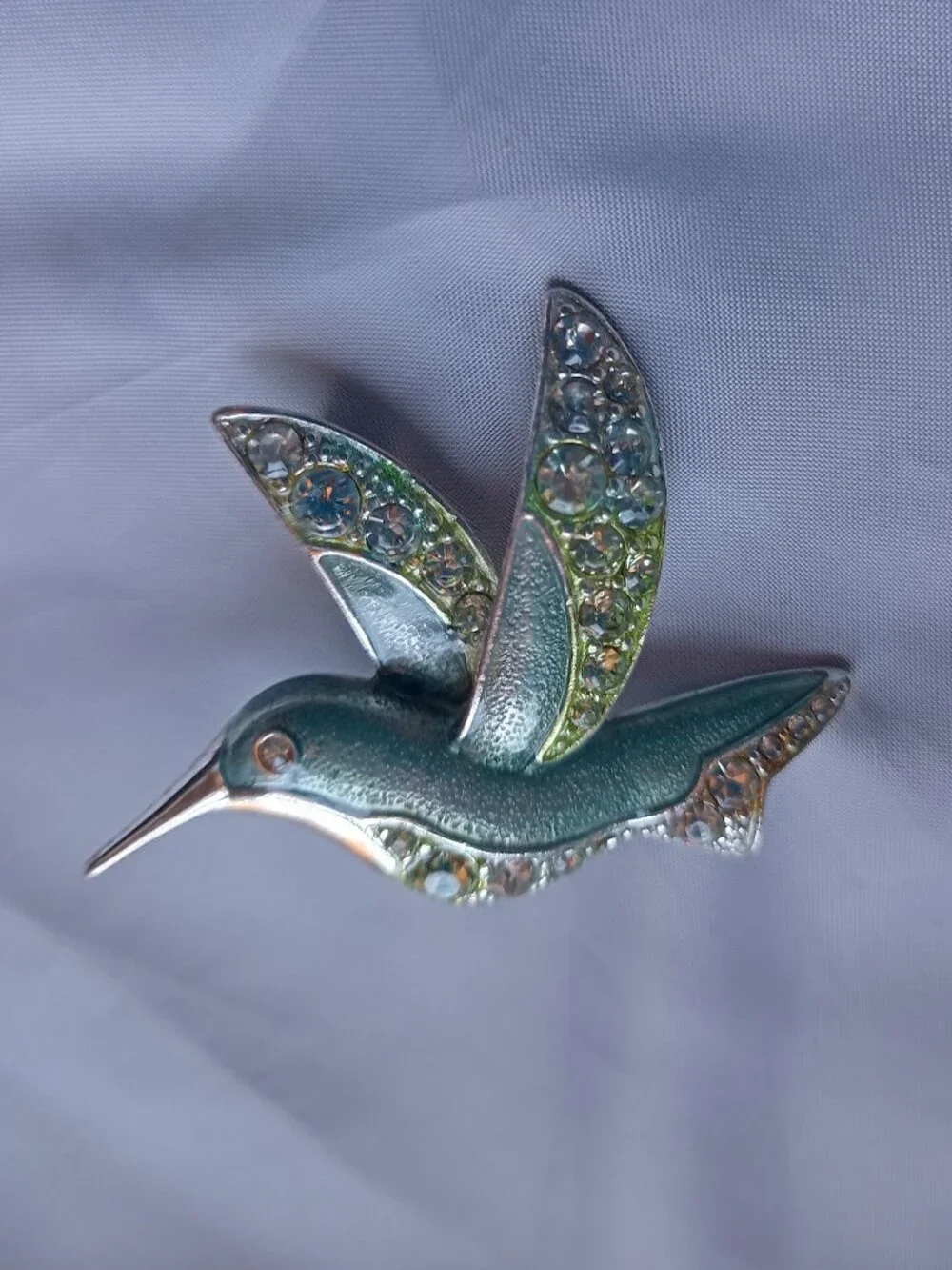 Liz Claiborne Enamel Hummingbird Brooch